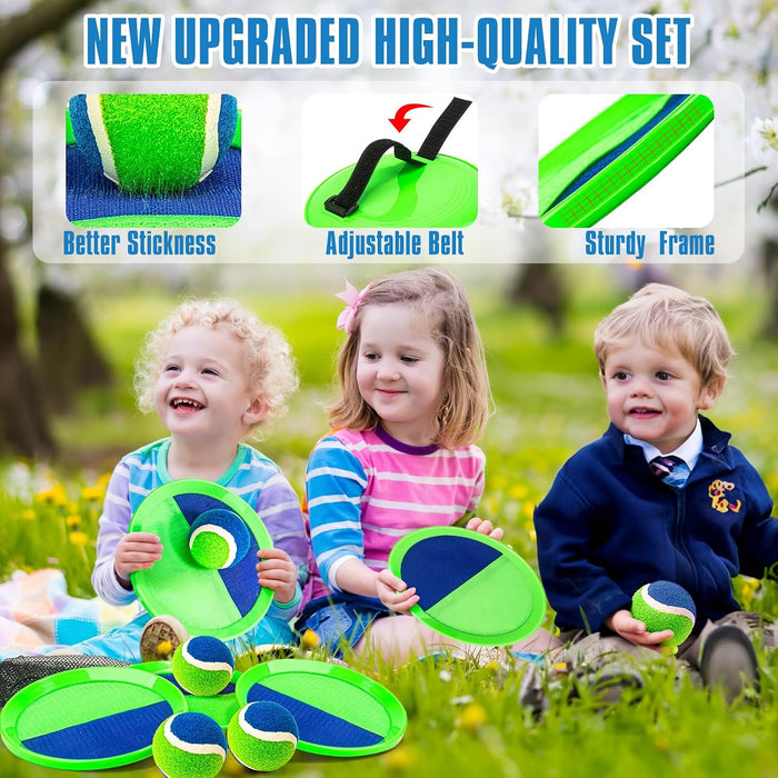 Toss and Catch Ball Set, Beach Summer Outdoor Toy Games for Kids Age 4-8-12
