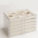 Earring Organizer 5 Drawers Acrylic Jewelry Box for Women, Warm White