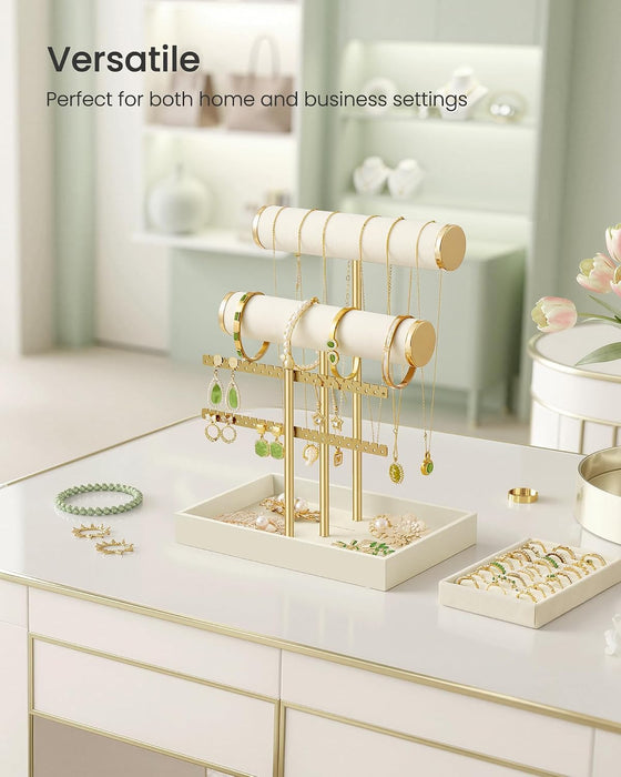 Bracelet Holder Stand, 2 Tiers, Removable Ring Holder