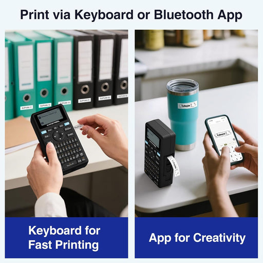 E11 Keyboard & Bluetooth Label Maker Machine with 4 Tapes