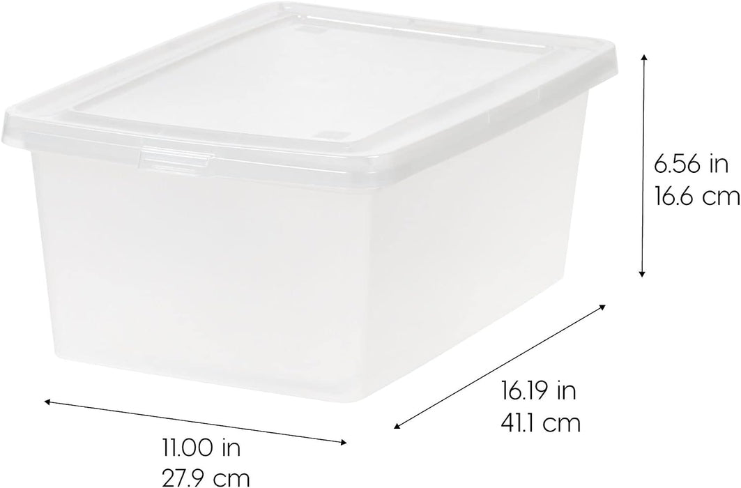 12-Pack 15 Qt Storage Bins with Lids, Clear, Stackable
