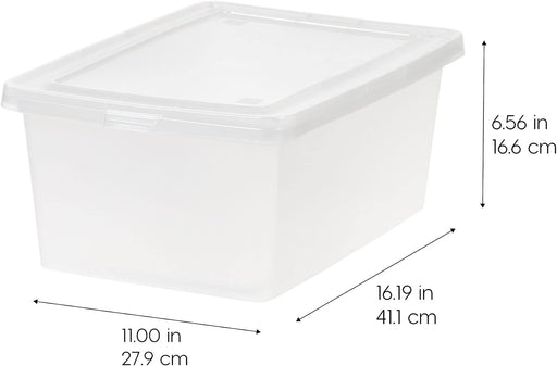 12-Pack 15 Qt Storage Bins with Lids, Clear, Stackable