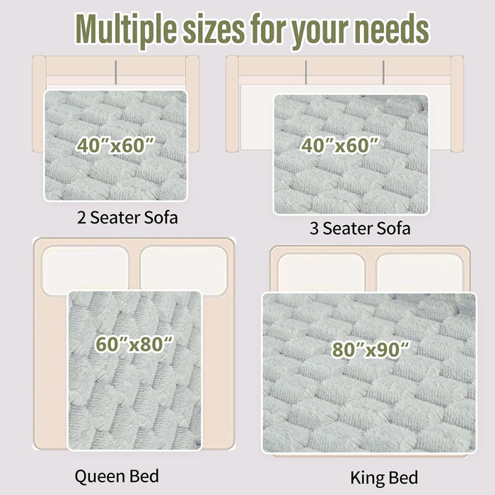 Water Resistant Blanket for Bed Couch Sofa, Cat/Dog Blanket Waterproof Washable, Small Cozy Reversible Furniture Protector, Leakproof Throw (40"x60", Glacier Gray/Cloud Gray)