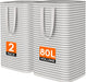 80L Large Laundry Baskets, Laundry Hampers Bags, 2 Pack, Grey