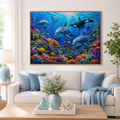 1000 Piece Puzzle for Adults - Underwater World Jigsaw Puzzles 1000 Pieces with Letters on Back, Birthday and Barious Ho