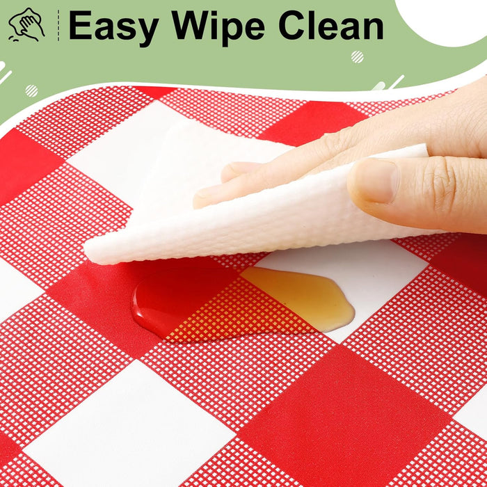 4 Packs Buffalo Disposable Table Cloth, 54 x 108 Inch Waterproof Plastic Tablecloth, Rectangle Red and White Checkered T