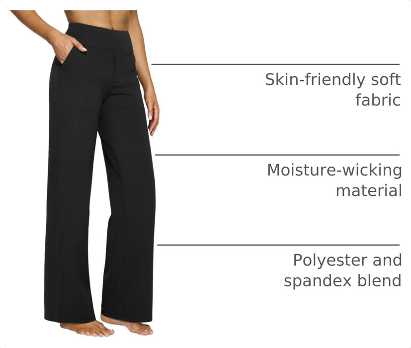 Yoga Pants for Women Wide Leg Pants with Pockets High Waisted