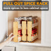 Bamboo Pull Out Spice Rack Organizer for Cabinet, Heavy Duty Slide Out Seasoning Kitchen Pantry Sliding Vertical Organization, 7.6" Wide, 3 Drawers(2" Wide), 2-Tier, Natural