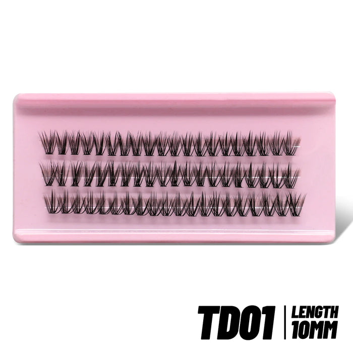 GROINNEYA Cluster Lashes Kit Individual Lashes Volume Mixed Tray 3D Faux Mink Lashes Wispy Eyelash Extension Makeup