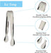 6PCS Ice Tongs Mini Sugar Tongs 4.25Inch Stainless Steel Kitchen Utensils Set,Small Serving Tong and Tiny Kitchen Tong for Appetizers,Tea Party, Coffee Bar, Desserts by  (Silver)