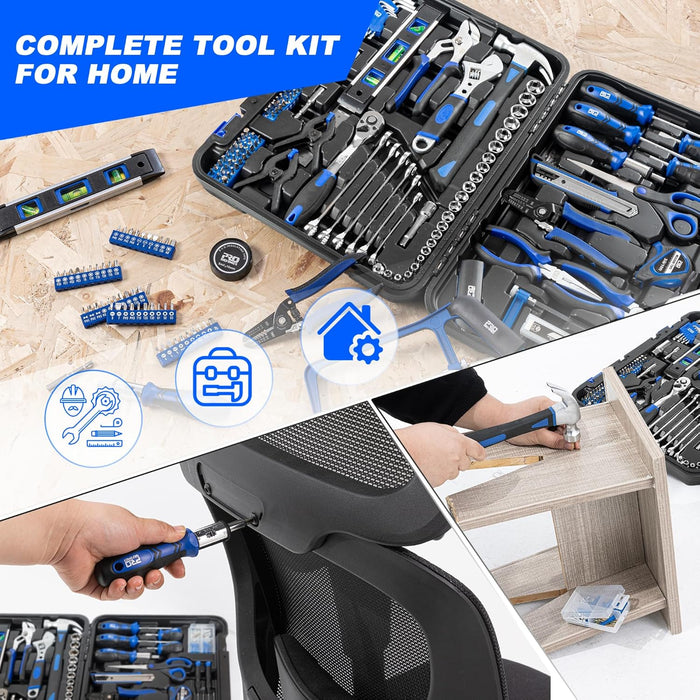 259-Piece Tool Kit, General Household Hand Tool Set, Blue