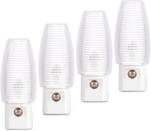 Plug-in Night Light, Dusk to Dawn Sensor, Warm White, 4 Pack