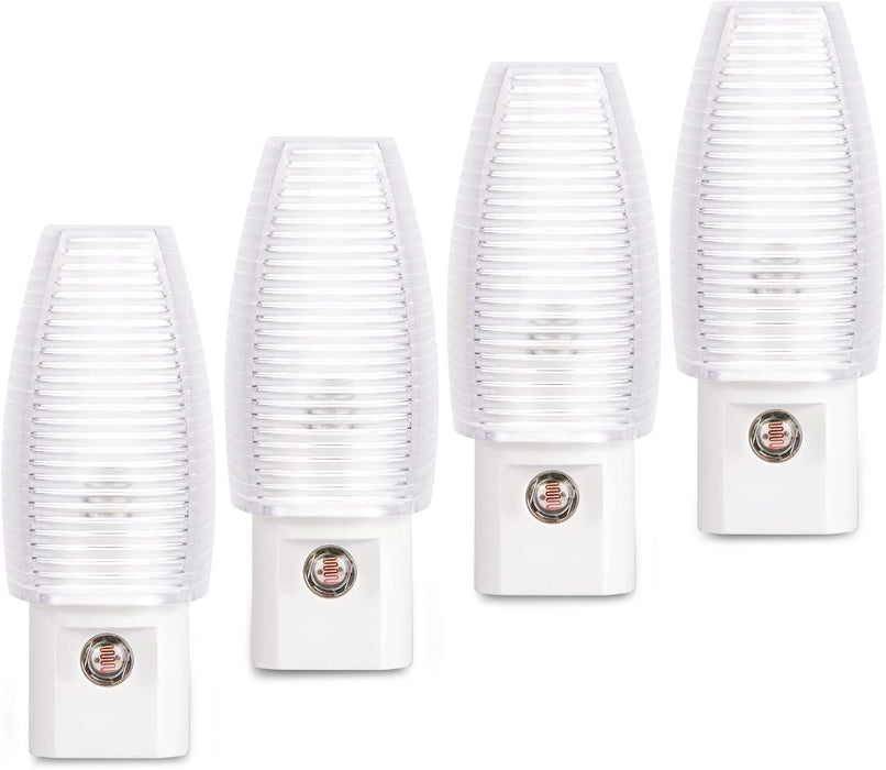 Plug-in Night Light, Dusk to Dawn Sensor, Warm White, 4 Pack