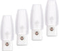 Plug-in Night Light, Dusk to Dawn Sensor, Warm White, 4 Pack