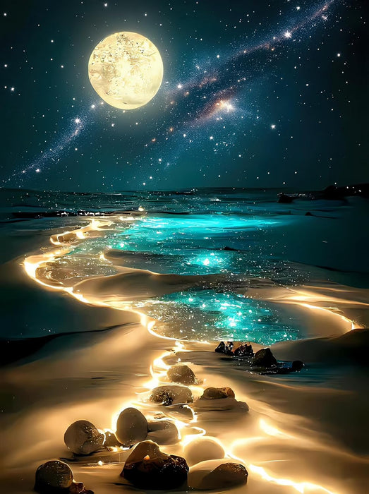 Moonlight Jigsaw Puzzles for Adults 1000 Pieces, Sparkling Beach Nature Landscape 1000 Piece Puzzle for Adults, Fun Hard