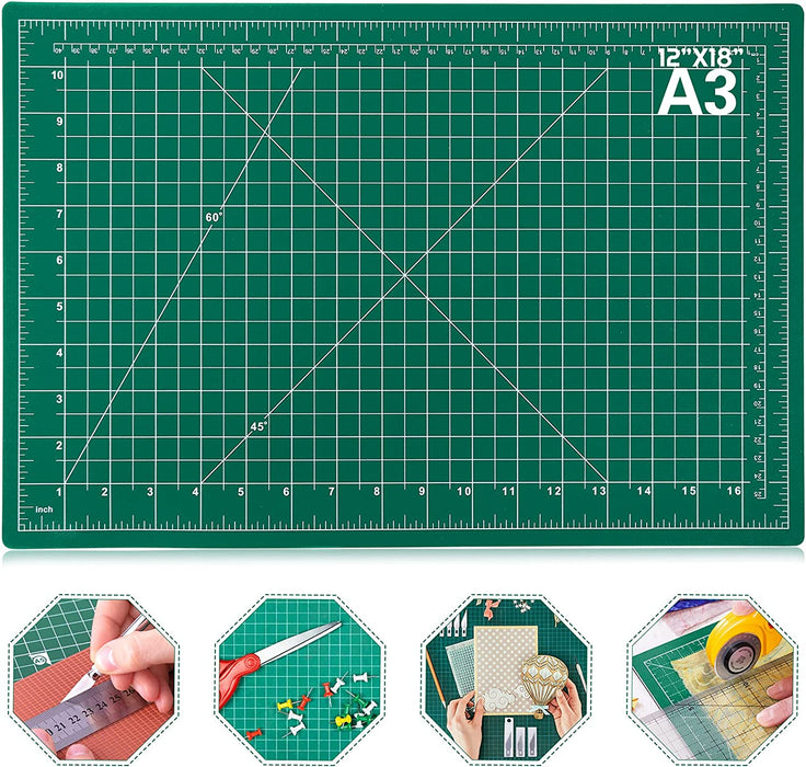 Self Healing Sewing Mat, 12inch x 18inch Rotary Cutting Mat Double Sided 5-Ply Craft Cutting Board for Sewing Crafts Hob