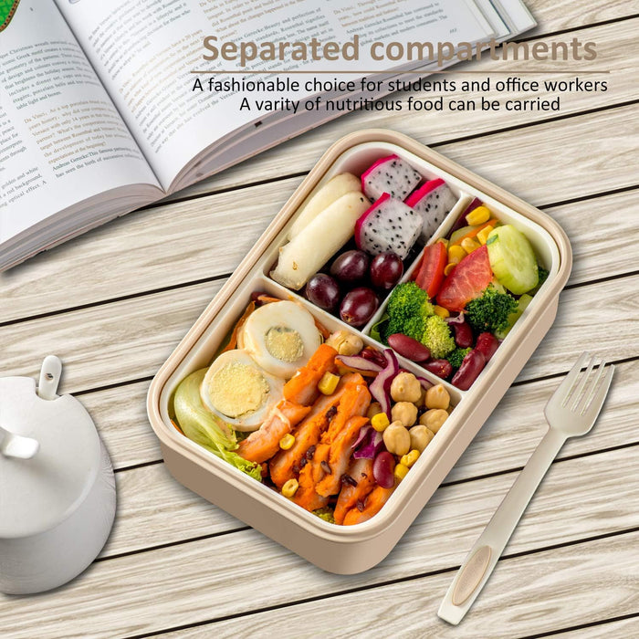 Bento Box for Adults and Kids - 1400ML Portable, Lightweight, Easy to Carry Meal Holder with Spoon & Fork, Durable, Leak