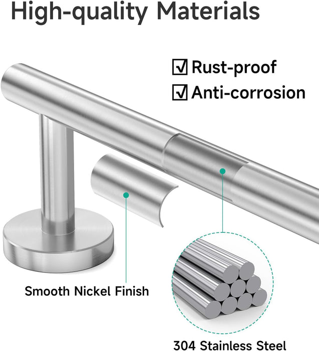 Brushed Nickel Towel Bar, 24-Inch Towel Racks for Bathroom