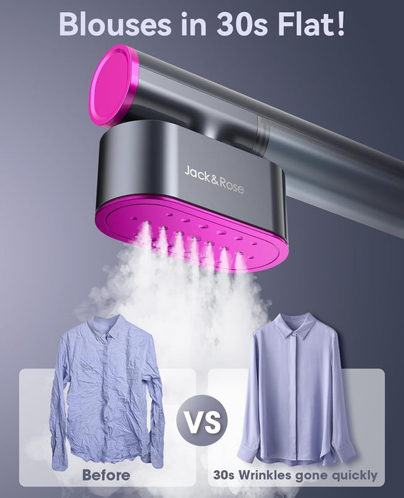 Jack ＆ Rose Travel Steamer for Clothes,100-220V Portable Iron,15s Heat Up,Steamer ＆ Iron 2 In 1, Travel Size,Large Ceram