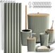 Bathroom Accessories Set - Bathroom Set, Bathroom Accessory Set, Shower Curtain Set, Toilet Brush, Trash Can & Soap Dispenser - Sage Green - 20PC