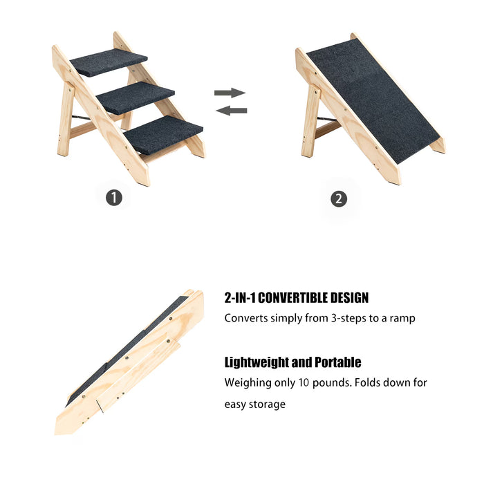 Foldable Three-Level Pet Stairs