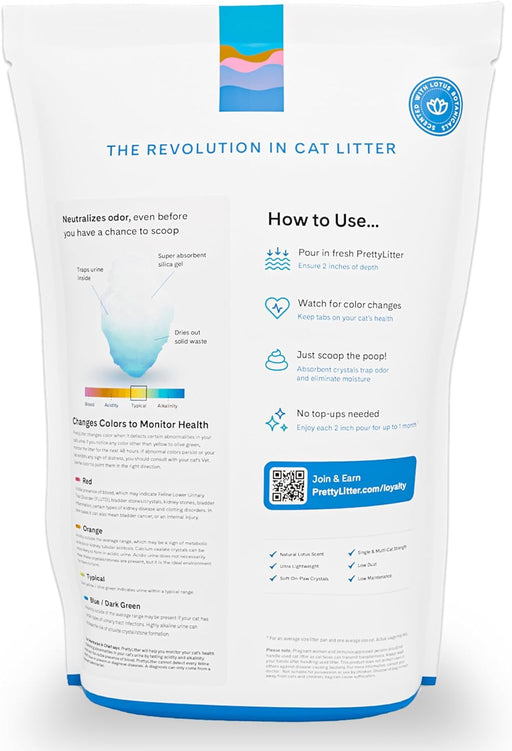 PrettyLitter Health Monitoring Cat Litter, Lotus Flower, 6 lb. Bag