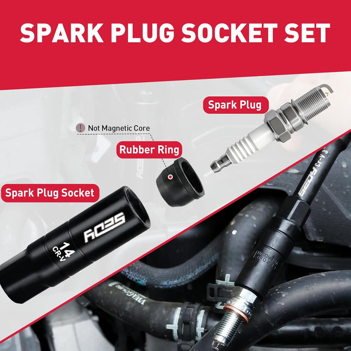 96-Piece 3/8" Drive Impact Socket Wrench and Bit Set, SAE 5/16”-3/4” & Metric 8-22mm, Cr-V Standard & Deep Sockets, Powe