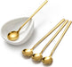 4 Gold Coffee Spoons 6.7in and 1 Ceramic Spoon Rest,Coffee Bar Accessories