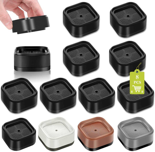 8 Pack Furniture Risers 1 or 2 Inch, Adjustable Bed Risers Heavy Duty For Table Desk Couch Chair Sofa Cabinet Bed Legs Dorm, Square Stackable Bed Raisers Blocks Lift Height 1", 2" or 3", Black