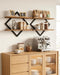 Floating Shelves, Set of 2 Wall Shelves, 2-Tier Hanging Shelves, Wall Shelf Set of 2, Wall Mounted Shelves, for Living R