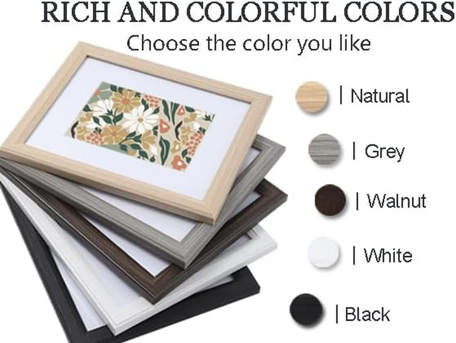 8x10 Picture Frame Real Glass, Display Pictures 5x7 with Mat or 8x10 Without Mat, Modern Style Wood Composite Frame,Blac