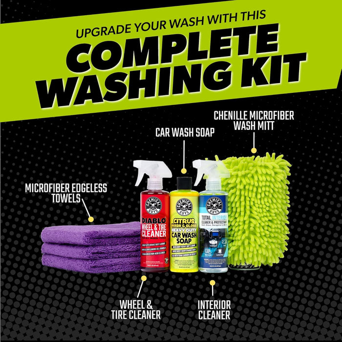 , 7-Piece Car Cleaning Kit, Wash, Wheel & Interior Cleaners