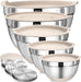 Mixing Bowls with Airtight Lids Set, 8PCS Stainless Steel Nesting Bowls with Grater Attachments, Non-Slip Bottoms, 5, 4,