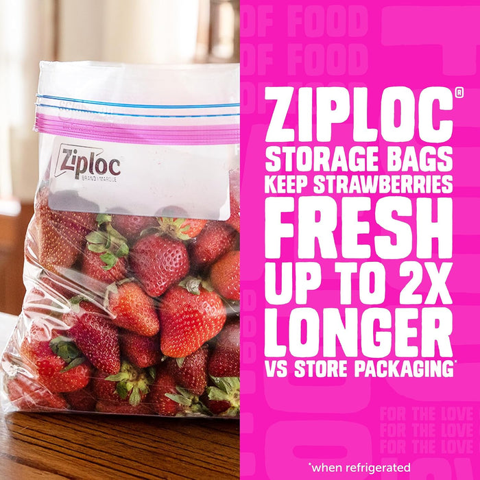 Quart Food Storage Bags, Stand-Up Bottom, 80 Count