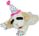Lamb Chop Dog Plush Toy with Birthday Hat - Squeaky Dog Toy