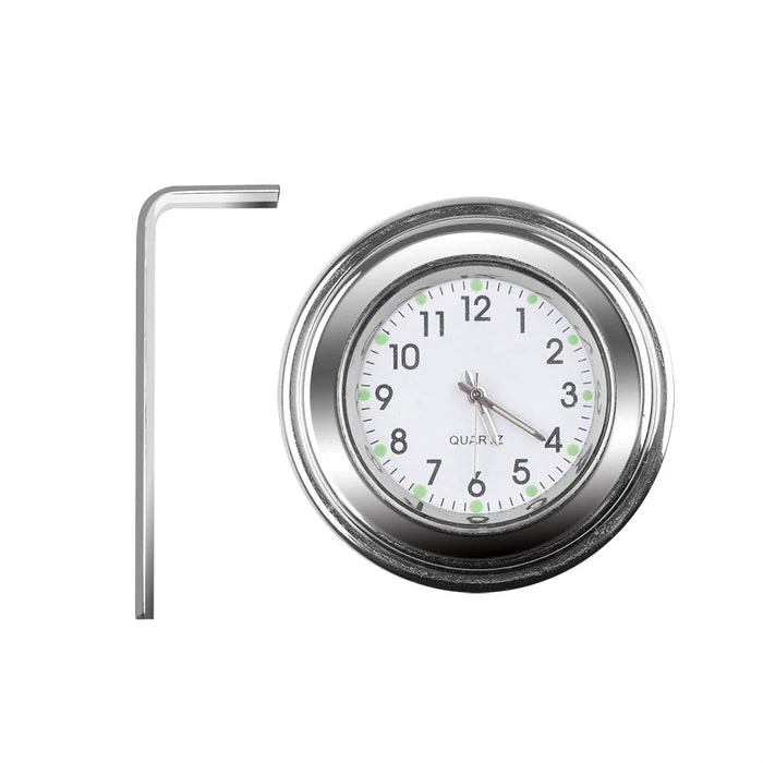 Aluminum Luminous Quartz Watch 22-25Mm Motorcycle Scooter Bicycle Handlebar Mount Clock Time Display Clock Moto Accessories