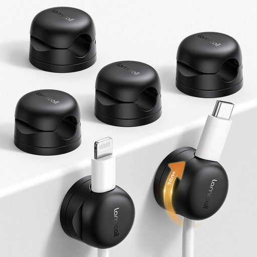 6 Pack Rotatable Cord Organizer, 1s Lock Spring Cable Holder Clips