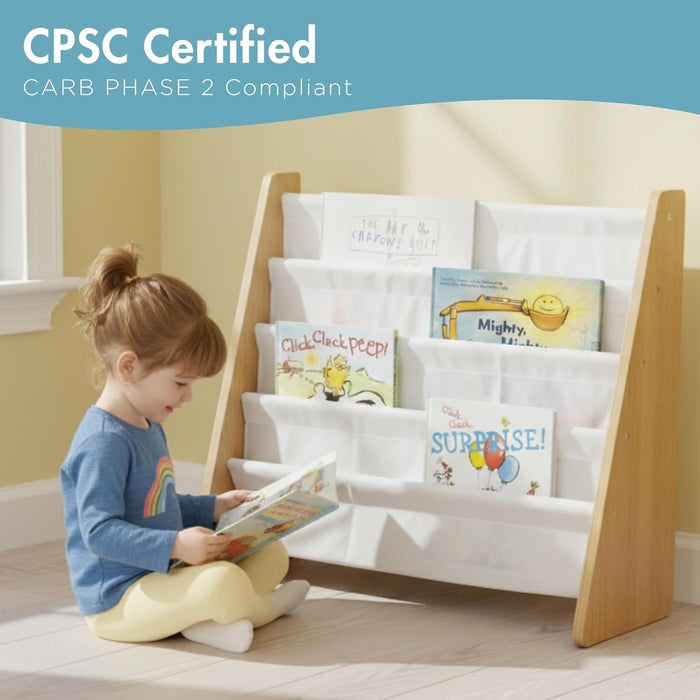 Kids Bookshelf, Montessori Front Facing Toddler Bookcase 4 Tier