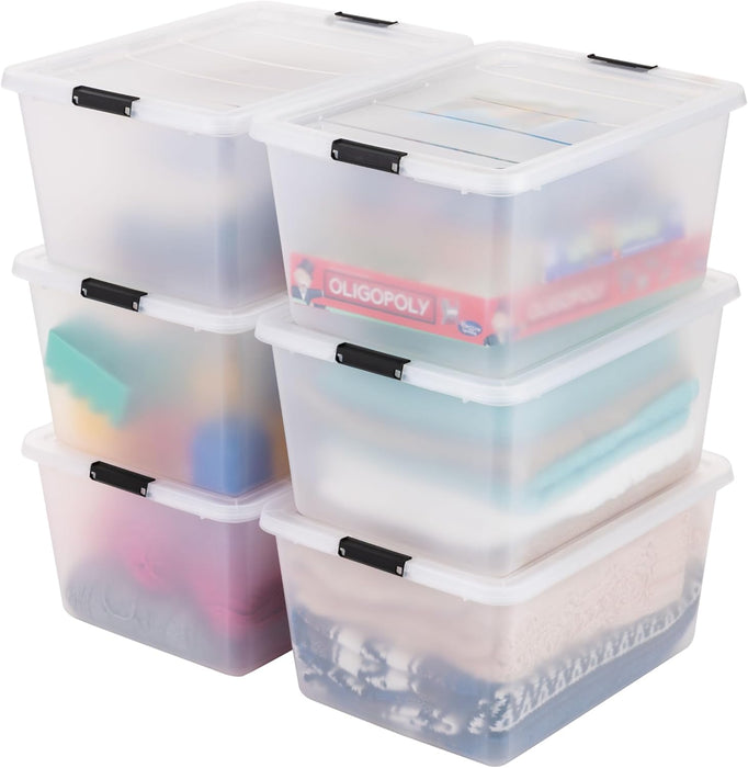 6-Pack 32.5 Quart Clip Box with Latching Lid