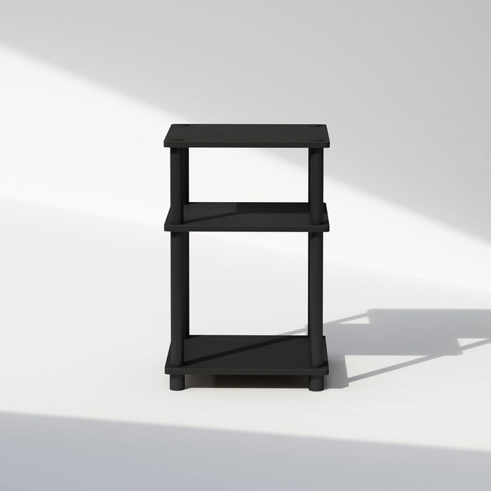 JUST Toolless 3-Tier Night Stand, Open Storage, Americano