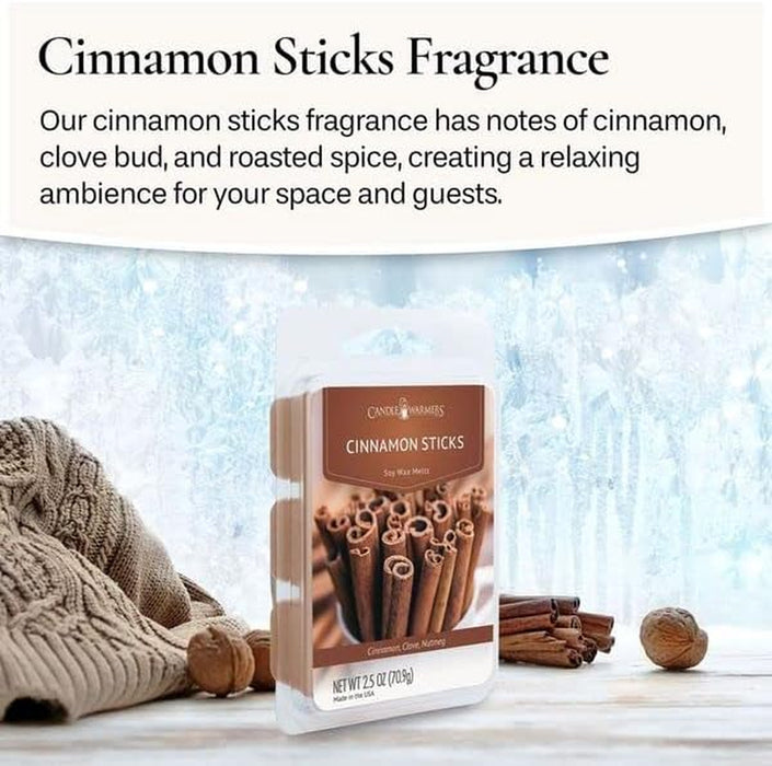 Etc Classic Wax Melts 2.5oz, Cinnamon Sticks Fragrance (4-Pack) – Each Pack has x4 2.5 oz Wax Melts and 30 Hours of Frag