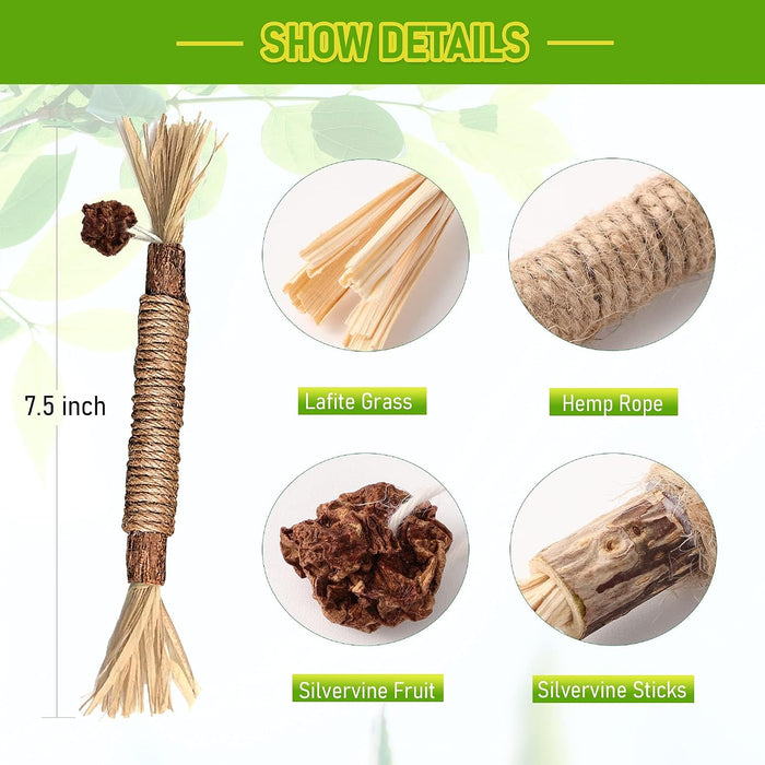 Silvervine Sticks Cat Chew Toys for Indoor Cats Dental Care Teeth Cleaning, Natural Kitten & Cat Teething Toys for Health, Cat Chew Stick Suitable for All Breeds of Aggressive Chewers Cat