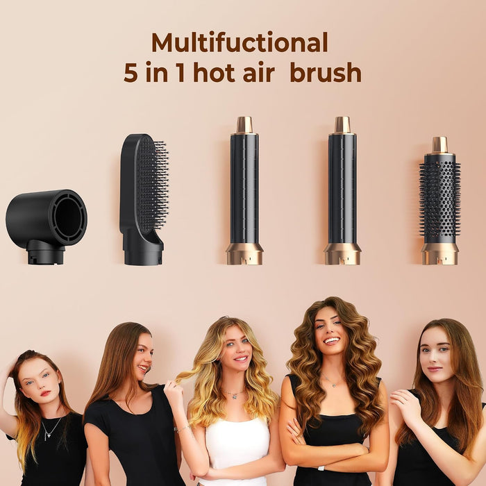 5 in 1 Blow Dryer Brush, Upgrade Hair Dryer Brush Air Curler Air Curl Wrap