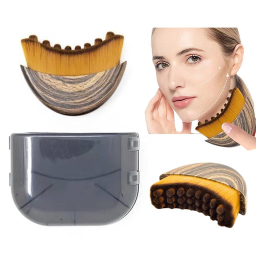 Lymphatic Contour Face Brush - Double Chin Reducer & Lymphatic Drainage Massager, Anti-Puffiness Depuffer Tool for Sculp