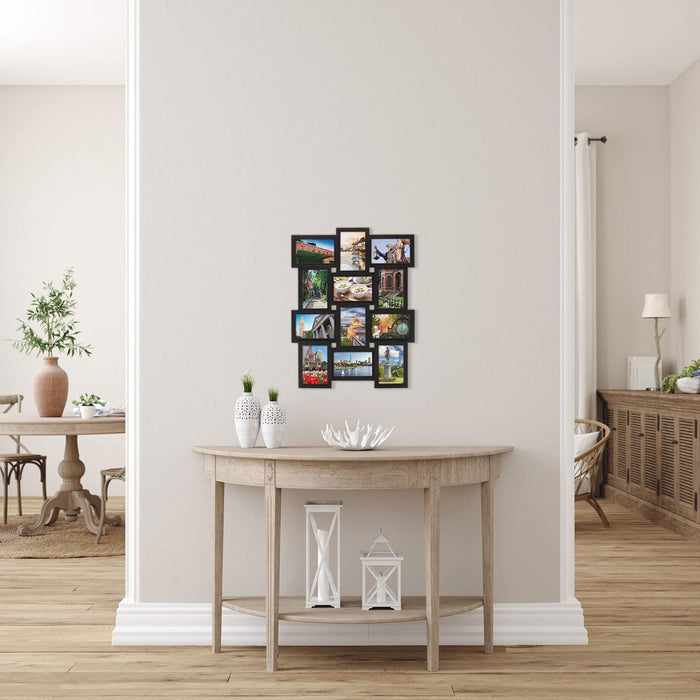 Collage Picture Frame 18x23 Inch Black - Holds 12 Photos in 4x6 and 6x4 Formats - Wall Display for Home Decor, Horizontal or Vertical Hanging