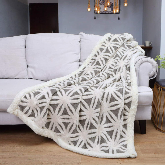 Sherpa Fleece Blanket Gifts for Mom Dad Cozy Soft Throw Blanket for Women Men Birthday Gifts Dual Sided Couch Sofa Bed Blanket (Grey,51x63)