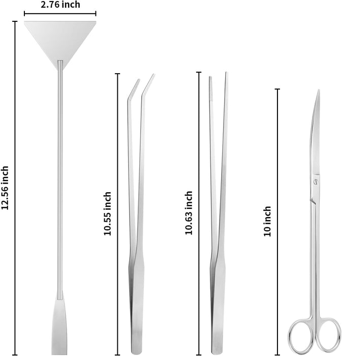 4PCS Aquascape Tool Aquarium Kit with Tweezers Scissors Scraper