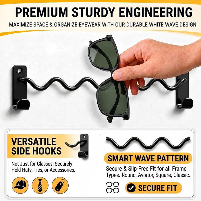 2 Pack Sunglass Holder for Wall, Metal Wall Mounted Sunglasses Organizer