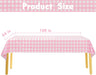 3 Packs Pink Gingham Tablecloth Pink and White Checkered Tablecloths 54 x 108 Inches Disposable Plastic Gingham Tablecov