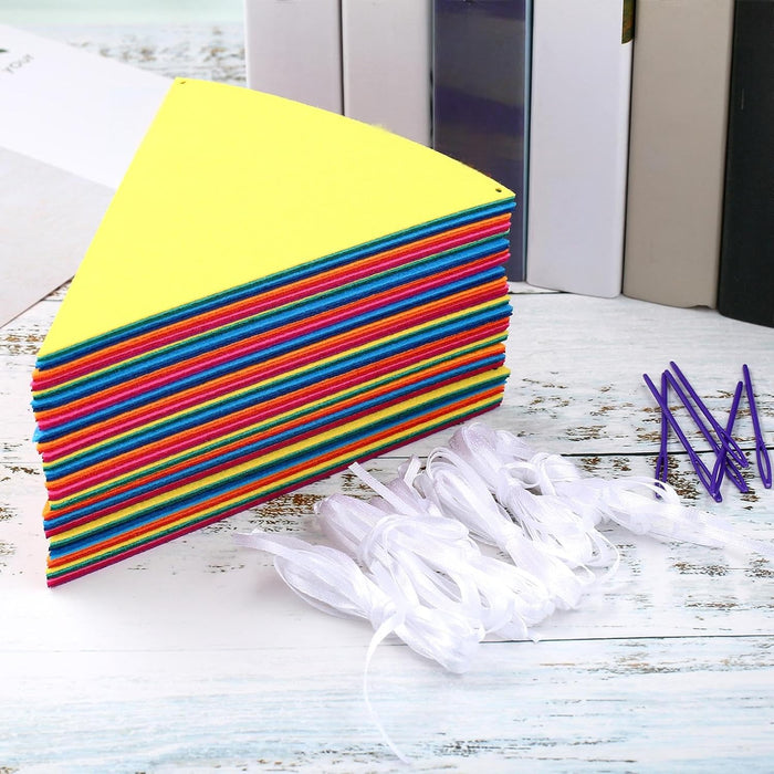 6 Pack Pennant Banner Flags, 72 Flags/8.2 ft, Rainbow Colors